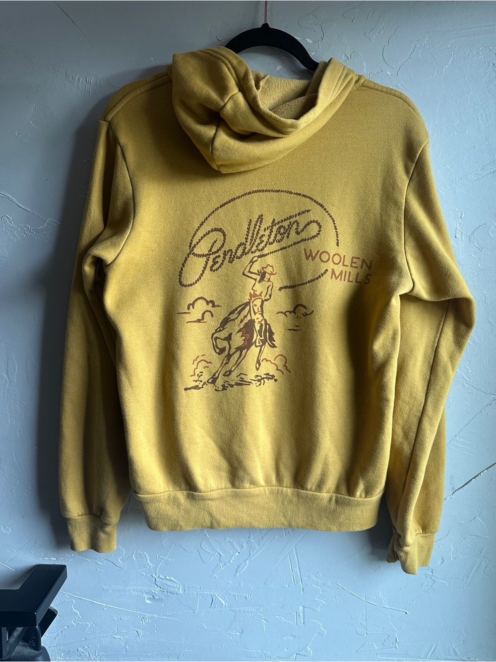 Ranchcore Western Cowgirl Graphic Zip Hoodie Yellow Pendleton Women's M Lounge
